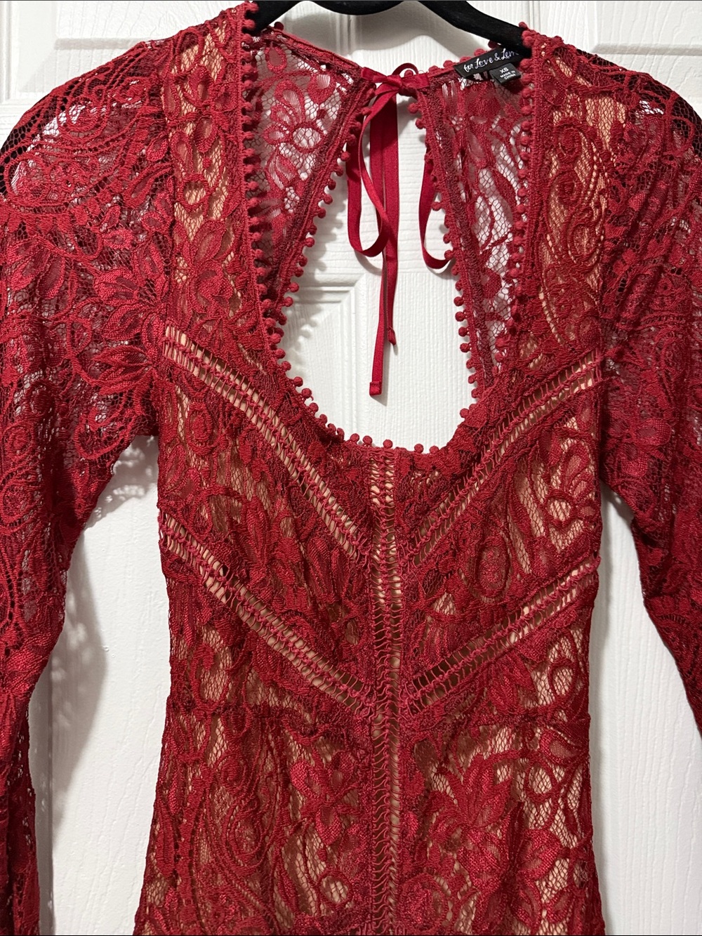 For Love & Lemons Lace Red/Burgundy Dress - Picture 2 of 4